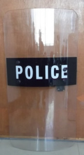 투명 폴리카보네이트 경찰 진압 방패 4.0 밀리미터 두께