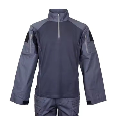 다중 주머니 Zippered 전술복 다크 블루 사용자 지정 로고와 함께