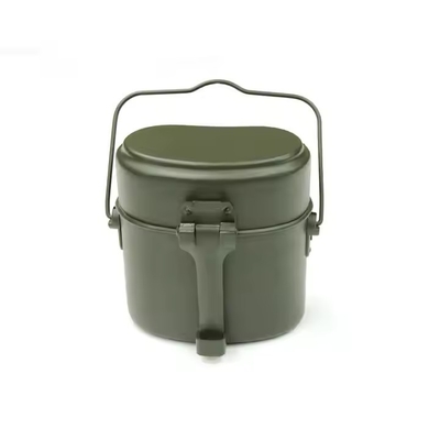 전술 식당 올리브 녹색 알루미늄 컵 3 조각 점심 상자 전술 야외 장비