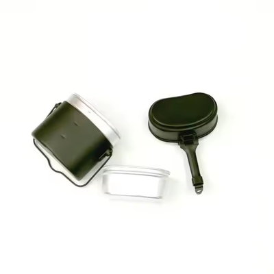 전술 식당 올리브 녹색 알루미늄 컵 3 조각 점심 상자 전술 야외 장비